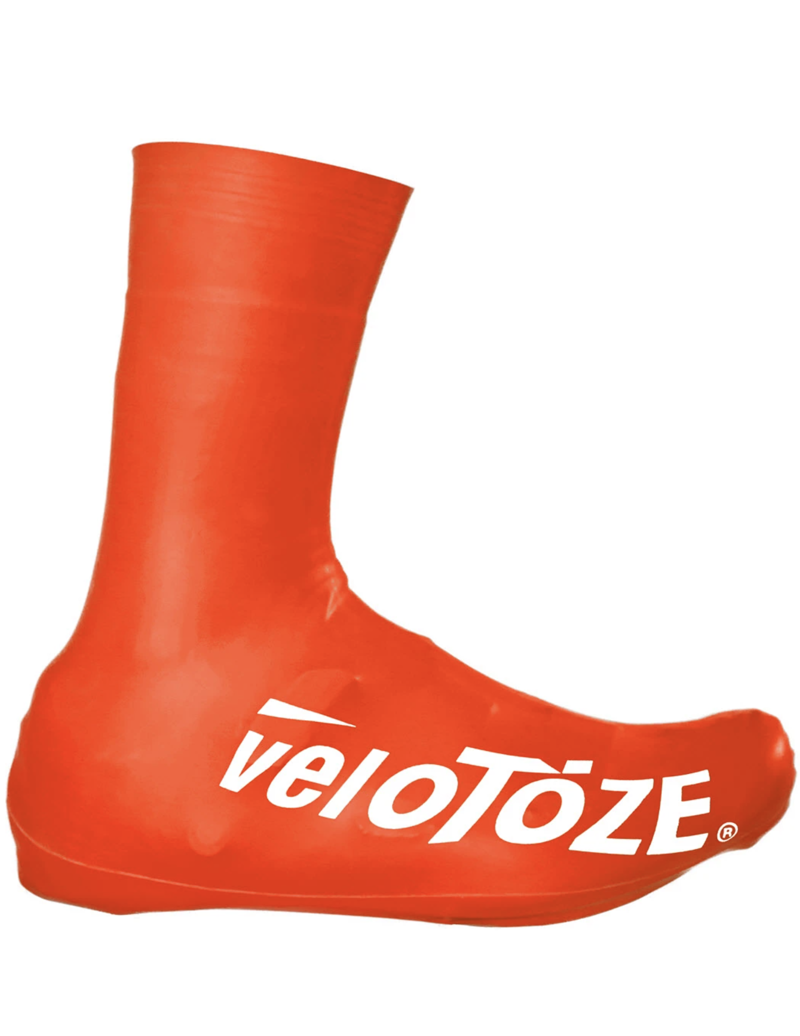 VeloToze Aero OverShoe Tall Red/White Logo-1